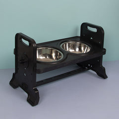 Height Adjustable Dining Table for Pets with Bowls